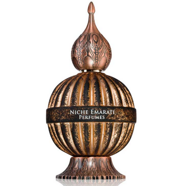 Frasco do perfume Antique Lattafa 100ml EDP Unissex, família amadeirado e âmbar.
