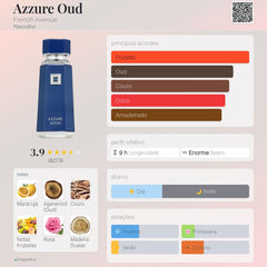 Perfume Árabe Azzure Aoud French Avenue 100ml EDP