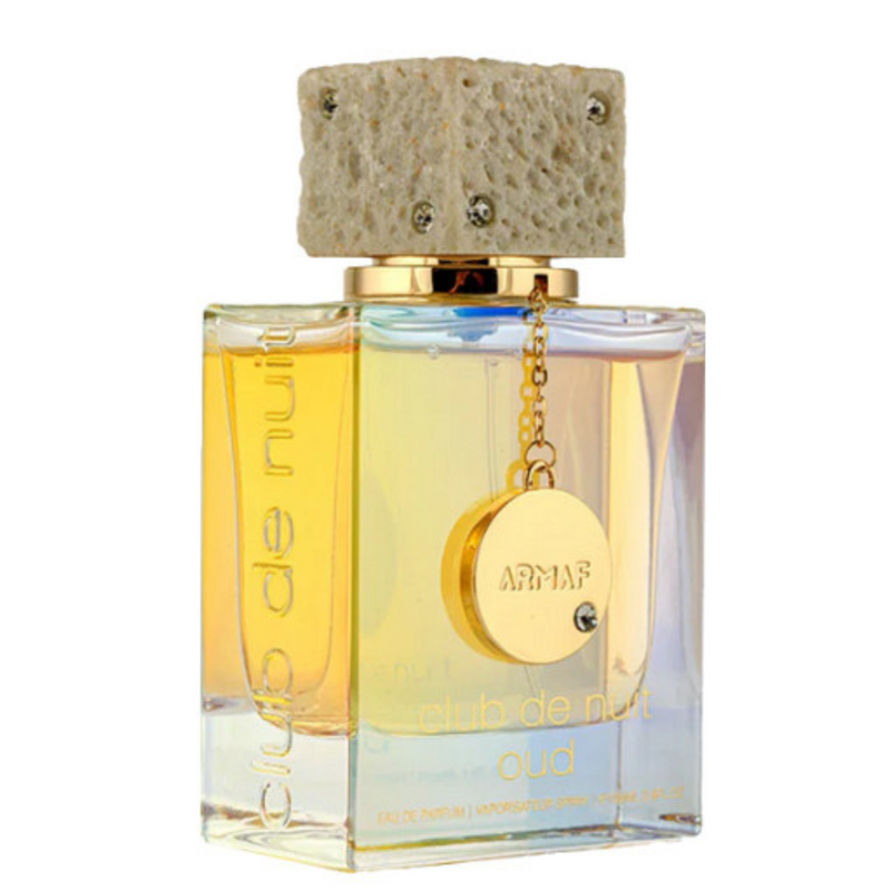 Frasco do perfume Club De Nuit Oud Armaf 105ml EDP, família âmbar.