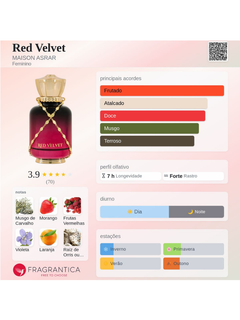 Perfume Árabe Maison Asrar Red Velvet EDP 100ml