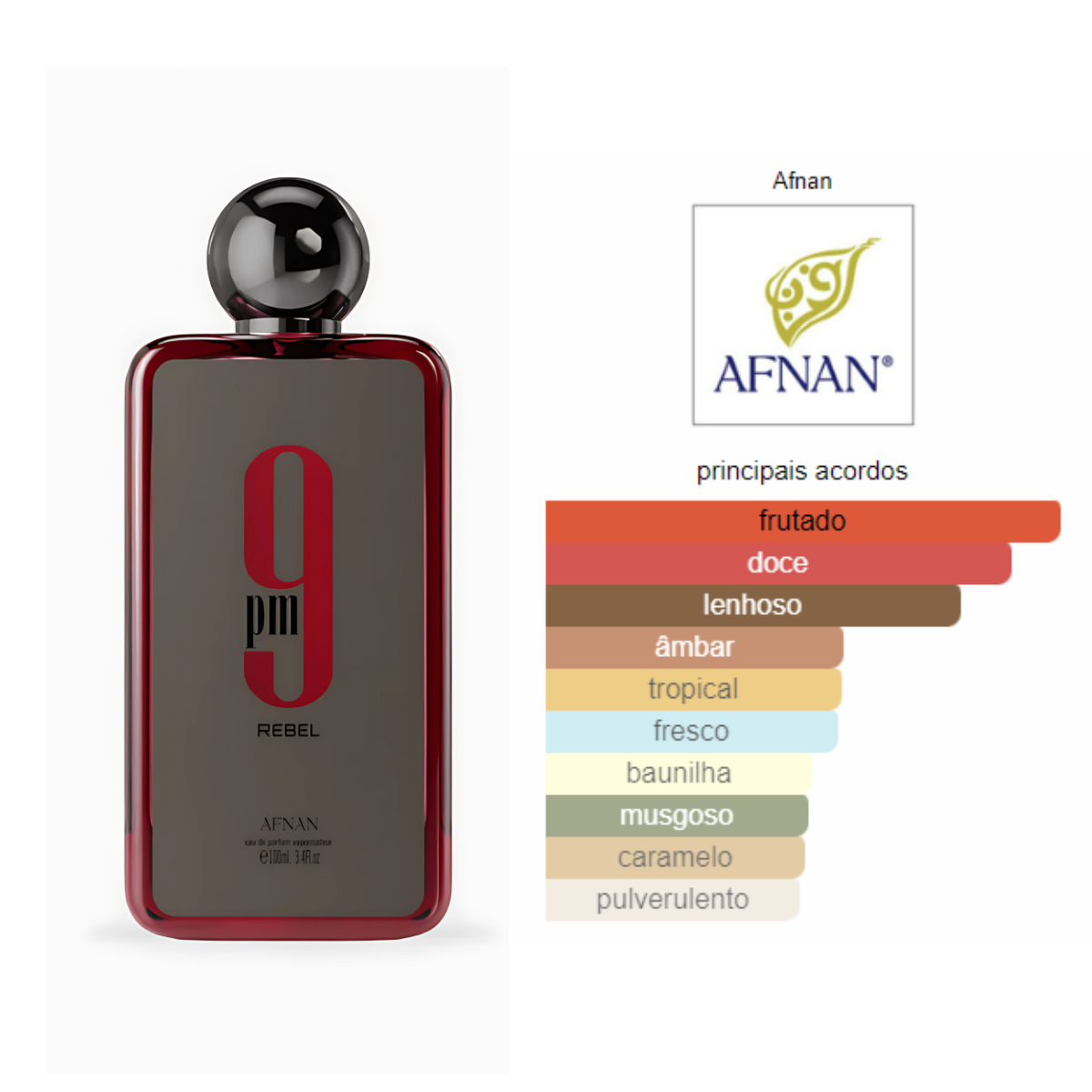 9 Pm Rebel Afnan Eau De Parfum 100ml Unisex