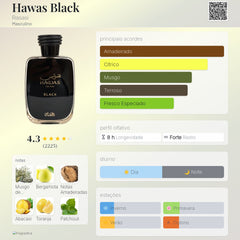 Hawas Black Rasasi Eau De Parfum 100ml masculino