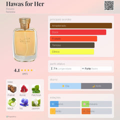 Perfume Árabe Hawas For Her Rasasi 100ml EDP Feminino