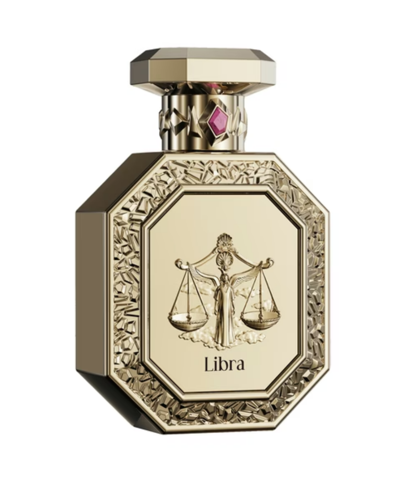 Frasco do perfume Genesis Libra French avenue Eau De Parfum 90ml Unisex, família amadeirado e âmbar.