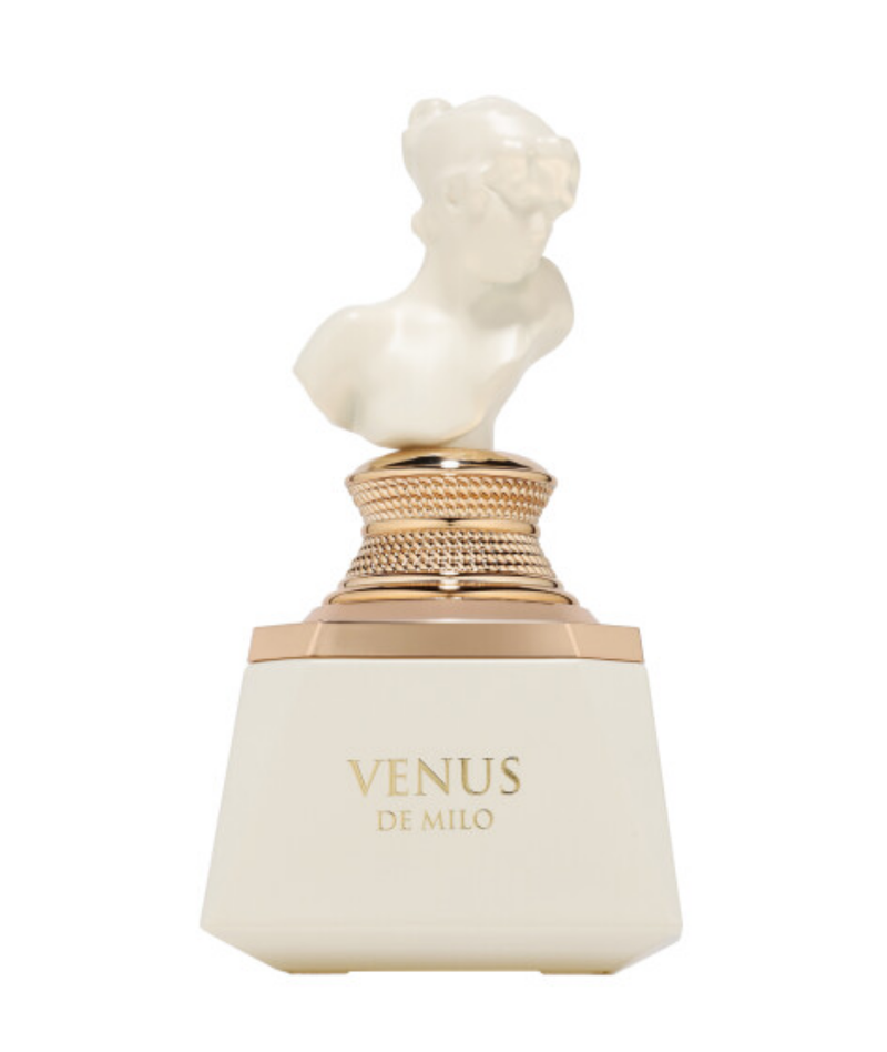 Frasco do perfume Venus de Milo French Avenue Extrait de Parfum 100ml Feminino, família floral e doce/gourm.