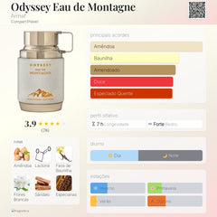 Perfume Árabe Odyssey De Montagne Armaf 100ml EDP