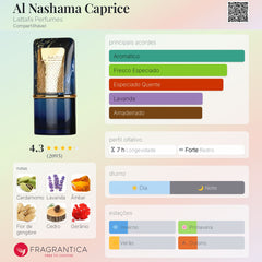 Perfume Árabe Al Nashama Caprice Lattafa 100ml EDP Masculino