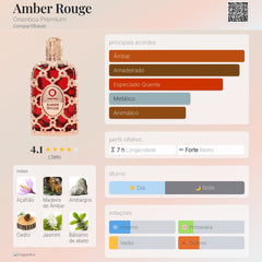 Perfume Árabe Amber Rouge Orientica 80ml EDP Floral Unissex