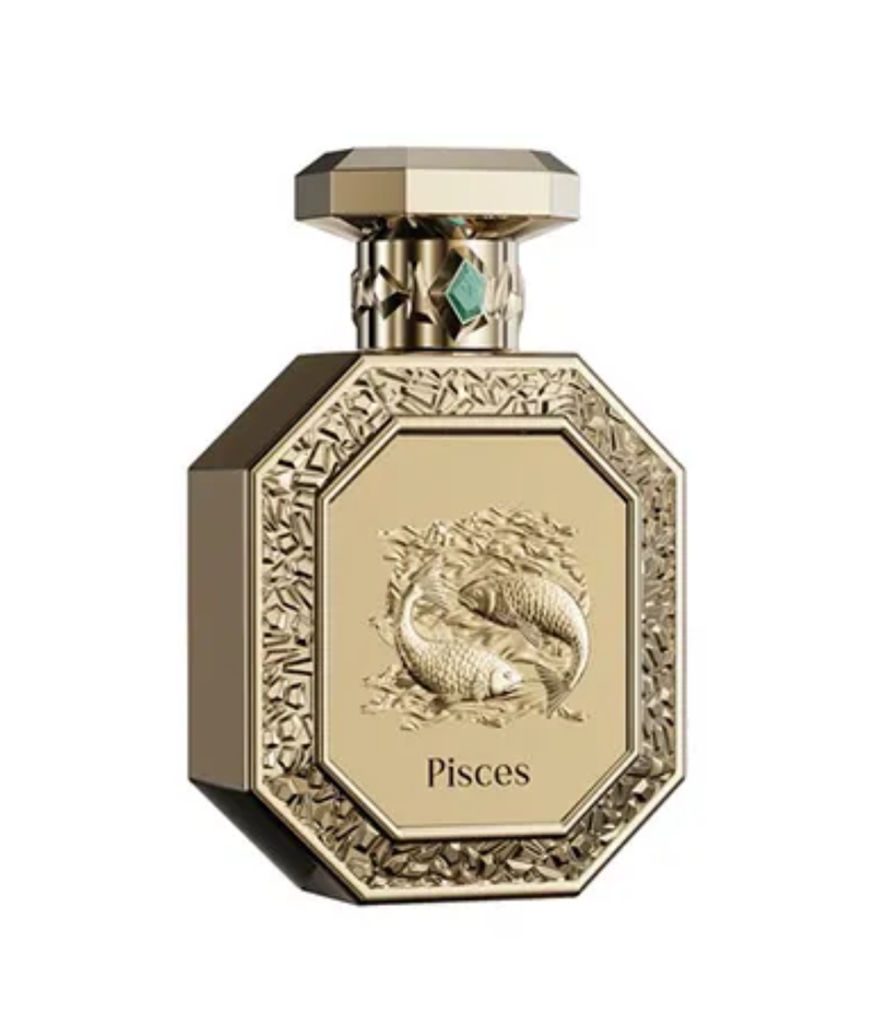 Frasco do perfume Genesis Pisces French avenue Eau De Parfum 90ml Unisex, família amadeirado e âmbar.