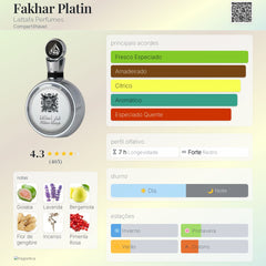 Fakhar Lattafa Pride Eau de Parfum 100ml Masculino Platin