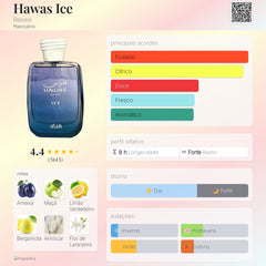 Perfume Árabe Hawas Ice Rasasi 100ml EDP Masculino
