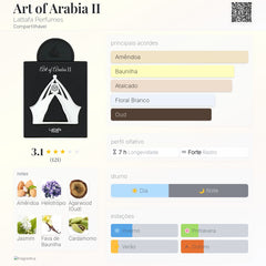 Perfume Árabe Art of Arabia II Lattafa 100ml EDP Unissex