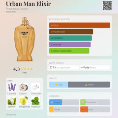 Perfume Árabe Urban Man Elixir Fragrance World 100ml EDP